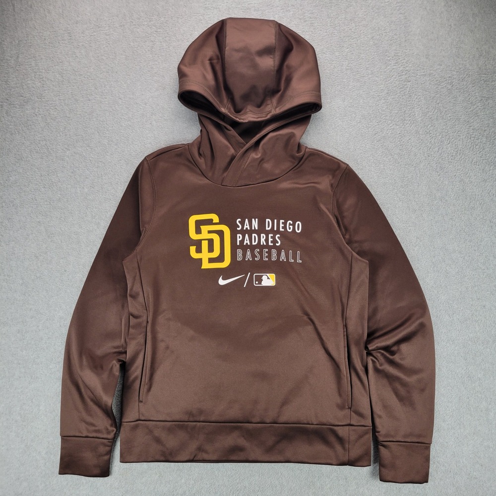 Nike San Diego Padres Hoodie Women Small Brown MLB Baseball Pullover 622749